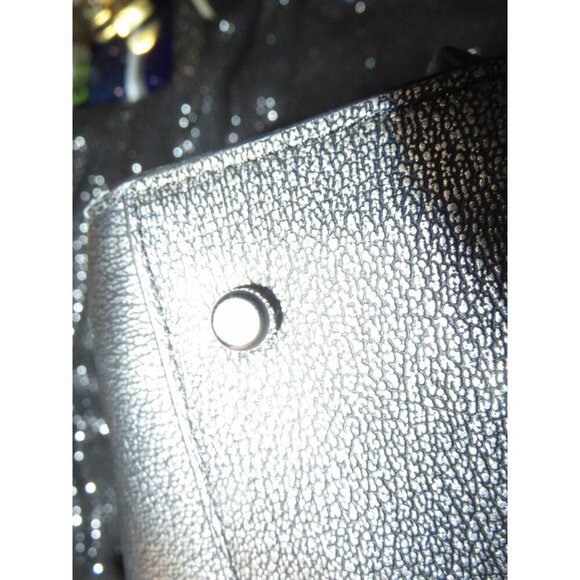 COACH Nolita 2015 Gunmetal Metallic Pebble Leather Satchel Crossbody Tote 35964 - Picture 14 of 16